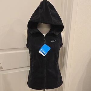Columbia Midnight Black Hooded Vest